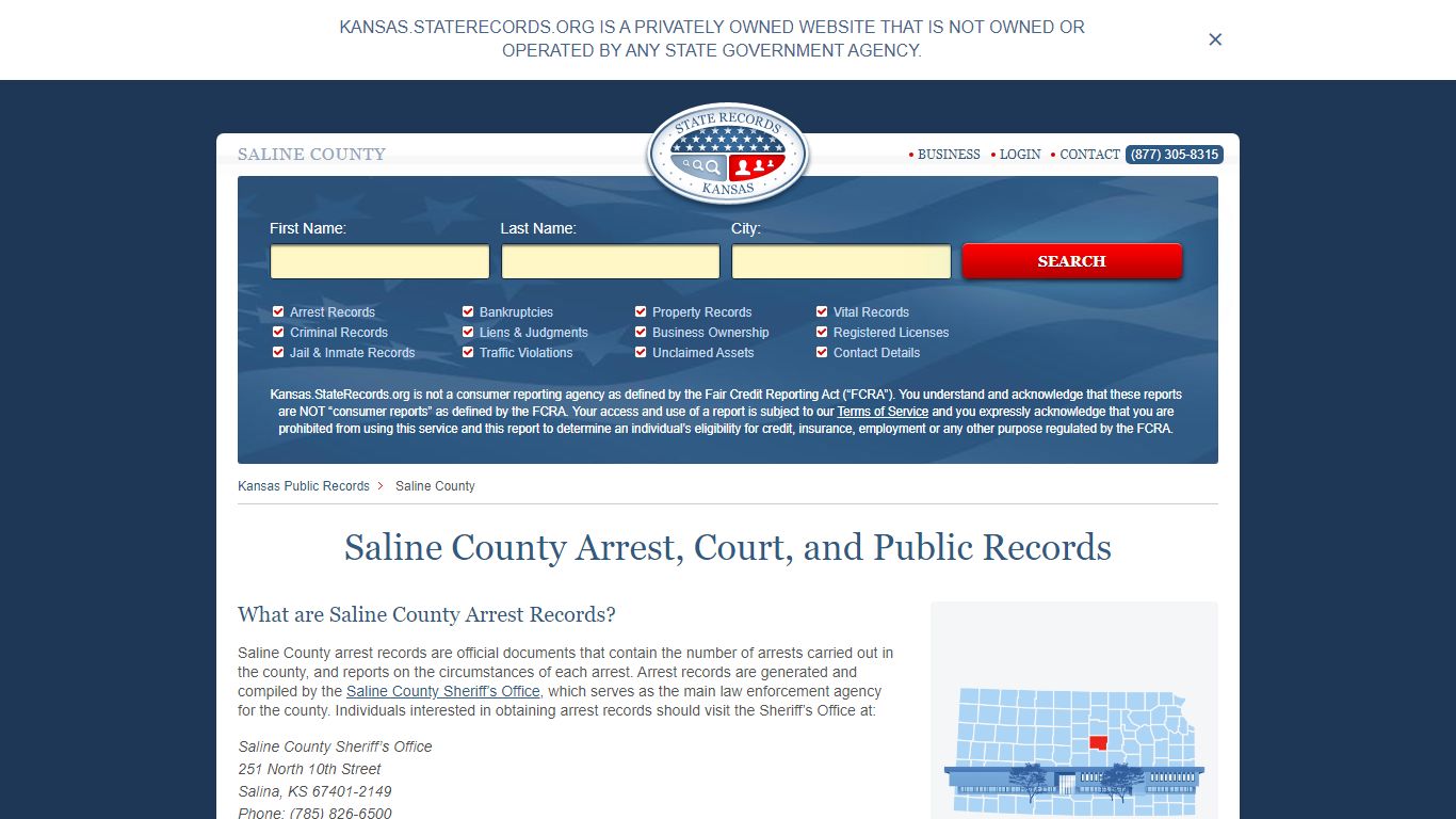 Saline County Arrest, Court, and Public Records