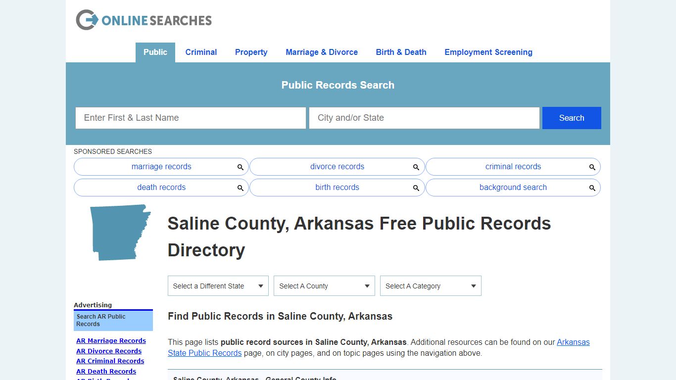 Saline County, Arkansas Public Records Directory
